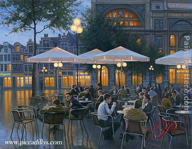Evening Cafe painting - Alexei Butirskiy Evening Cafe art painting